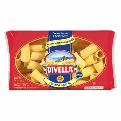 Makaronai vamzdeliai Paccheri rigati, DIVELLA, 500 g